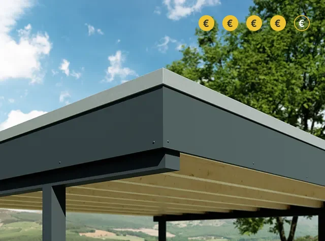 Dachblende: HPL-Fassadenplatte