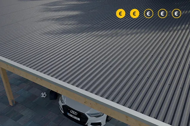 Carport-Dachvariante: Aluminiumdach Anthrazit