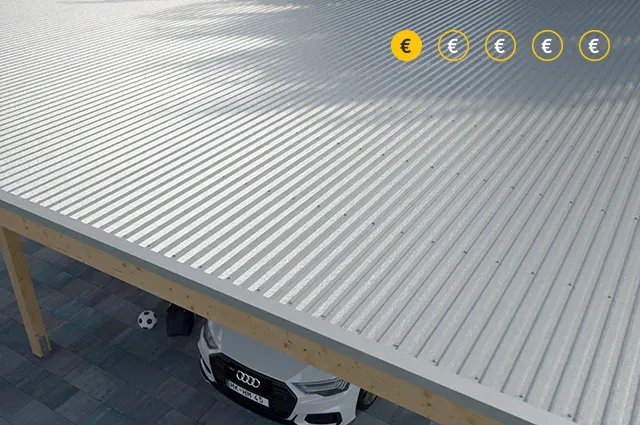 Carport-Dachvariante: Aluminium Stucco