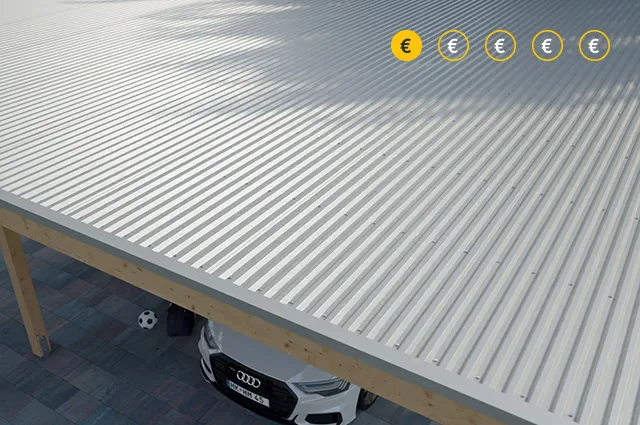Carport-Dachvariante: Aluminium Zink